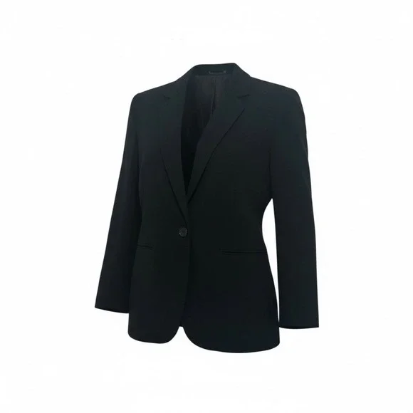 Vintage Wool and Cashmere One-Button Women's Blazer Black Sz Large - Picture 3 of 10